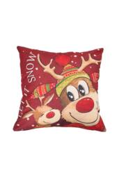 Living and Home Christmas Themed Decorative Pillow Case with Festive Motifs - thumbnail 2