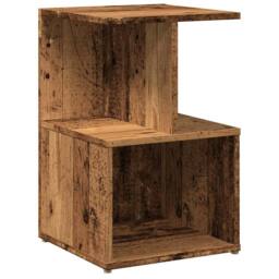 Berkfield Home Elegant Bedside Cabinet Old Wood 35x35x55 cm Engineered Wood in Brown - Size: 35 x 35 x 55 cm - thumbnail 3