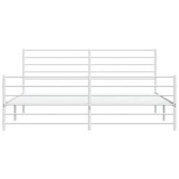 Berkfield Home Metal Bed Frame with Headboard & Footboard White 183x213 cm - thumbnail 6