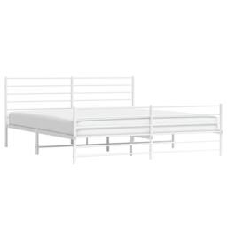 Berkfield Home Metal Bed Frame with Headboard & Footboard White 183x213 cm - thumbnail 5