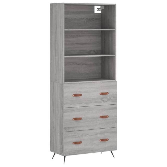 Berkfield Home Highboard Grey Sonoma 69.5x34x180 cm Engineered Wood - image 1