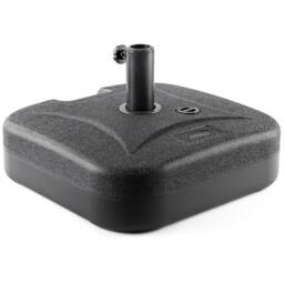 Christow Plastic Parasol Base 30kg Square Garden Umbrella Holder Stand Water Sand Filled in Black