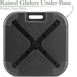 Christow Plastic Parasol Base 30kg Square Garden Umbrella Holder Stand Water Sand Filled in Black - thumbnail 6