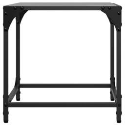 Berkfield Home Modern Coffee Tables with Black Glass Top 2 pcs 40x40x40 cm Steel - Size: 40 x 40 x 40 cm - thumbnail 5