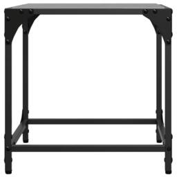 Berkfield Home Modern Coffee Tables with Black Glass Top 2 pcs 40x40x40 cm Steel - Size: 40 x 40 x 40 cm - thumbnail 4