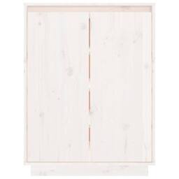 Berkfield Home Shoe Cabinet White 60x35x80 cm Solid Wood Pine - Size: 60 x 35 x 80 cm - thumbnail 5