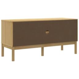 Berkfield Home TV Cabinet FLORO Wax Brown 114x43x55 cm Solid Pine Wood in Light Brown - Size: 114 x 43 x 55 cm - thumbnail 7