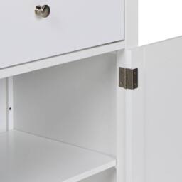 Wyld and Coco White MDF Sideboard - 2 Doors Drawers & Wine Rack W160 x D40 x H84cm - thumbnail 8