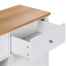Wyld and Coco White MDF Sideboard - 2 Doors Drawers & Wine Rack W160 x D40 x H84cm - thumbnail 7