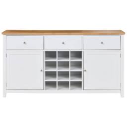 Wyld and Coco White MDF Sideboard - 2 Doors Drawers & Wine Rack W160 x D40 x H84cm - thumbnail 5