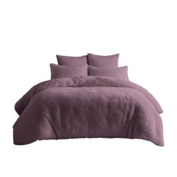 Snug City Teddy Bear Fleece Soft Cosy Duvet Cover + Pillow Case Set in Lilac - Size: King - thumbnail 2