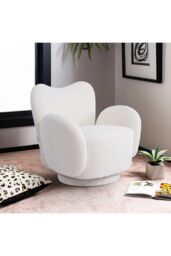 Teddy Fur Upholstered Swivel Chair Armchair - thumbnail 3
