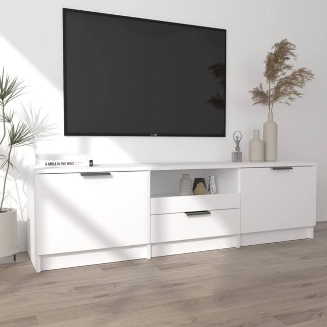 Berkfield Home TV Cabinet White 140x35x40 cm Engineered Wood - Size: 140 x 35 x 40 cm - image 1