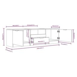 Berkfield Home TV Cabinet White 140x35x40 cm Engineered Wood - Size: 140 x 35 x 40 cm - thumbnail 7