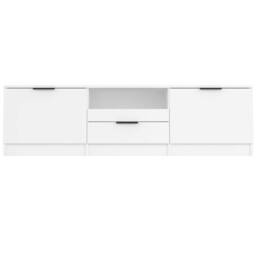 Berkfield Home TV Cabinet White 140x35x40 cm Engineered Wood - Size: 140 x 35 x 40 cm - thumbnail 4