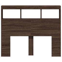 Berkfield Home Headboard Cabinet with LED Brown Oak 120x17x102 cm - Size: 120 x 17 x 102 cm - thumbnail 4