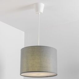 CGC Lighting Lucia Grey Fabric Ceiling Lamp Shade With Frosted Diffuser - thumbnail 1