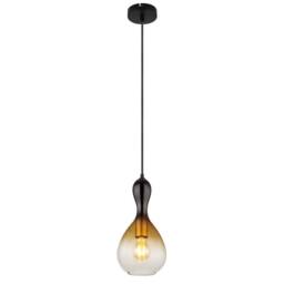 Netlighting Aladdin 16.5cm Dome Pendant Matt Black Smoke Glass Shade 1x E27 - thumbnail 1
