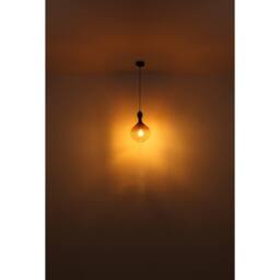 Netlighting Aladdin 16.5cm Dome Pendant Matt Black Smoke Glass Shade 1x E27 - thumbnail 5
