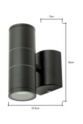 BHS Lighting Delting Up or Down Outdoor Wall Light in Black - thumbnail 5