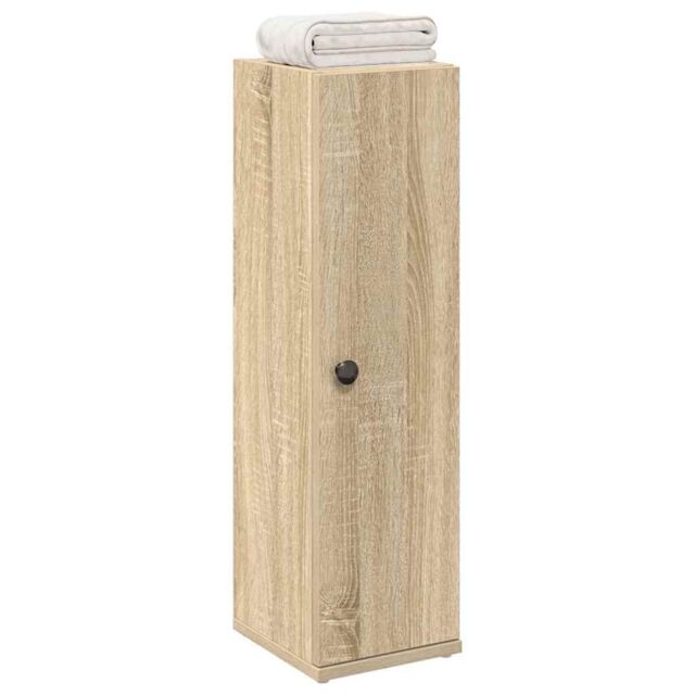 Berkfield Home Bathroom Cabinet with Roll Holder Sonoma Oak 20.5x22x72 cm in Brown - image 1