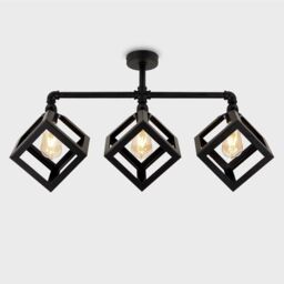 ValueLights Luiggi Eschor Industrial 3 Way Black Ceiling Bar Light - thumbnail 3