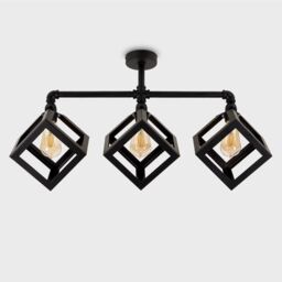 ValueLights Luiggi Eschor Industrial 3 Way Black Ceiling Bar Light - thumbnail 2