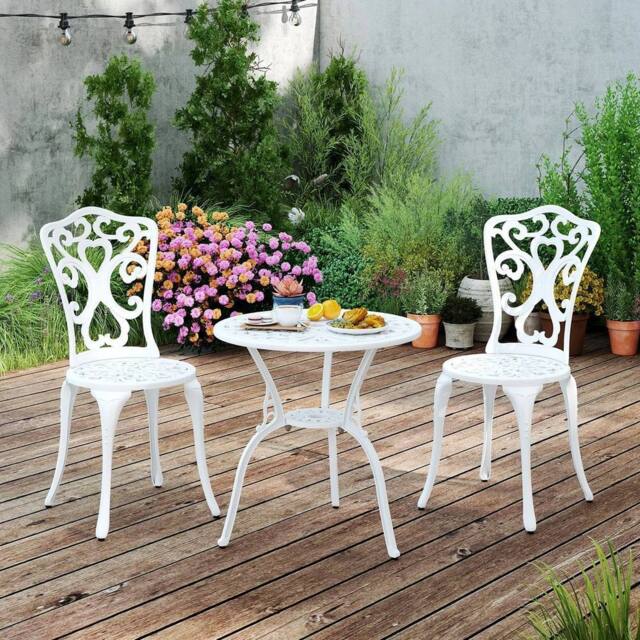 Kelvenix All Weather Cast Aluminum Bistro Table Set in White - Size: 0.6m2 - image 1