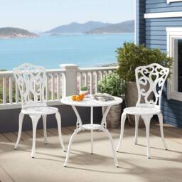 Kelvenix All Weather Cast Aluminum Bistro Table Set in White - Size: 0.6m2 - thumbnail 3