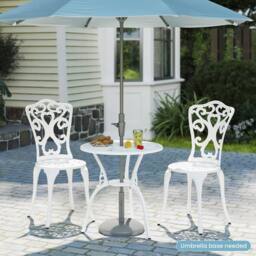 Kelvenix All Weather Cast Aluminum Bistro Table Set in White - Size: 0.6m2 - thumbnail 4