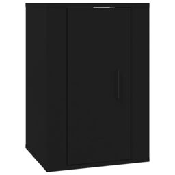 Berkfield Home Wall Mounted TV Cabinet Black 40x34.5x60 cm - thumbnail 2