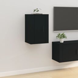 Berkfield Home Wall Mounted TV Cabinet Black 40x34.5x60 cm - thumbnail 1