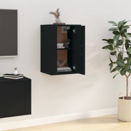 Berkfield Home Wall Mounted TV Cabinet Black 40x34.5x60 cm - thumbnail 4