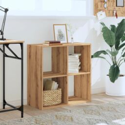Berkfield Home Bookcase Artisian Oak 68.5x32x68.5 cm Engineered Wood in Brown - thumbnail 3