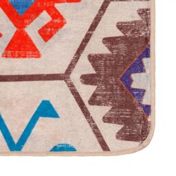 Berkfield Home Rug Washable Multicolour 160x230 cm Anti Slip - Size: 100 cm diameter - thumbnail 3