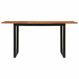 Berkfield Home Dining Table 160x80x75 cm Solid Wood Acacia in Brown - Size: 160 x 80 x 75 cm - thumbnail 2