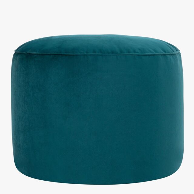 icon Milano Velvet Bean Bag Pouffe Midnight Blue Large Velvet Footstools in Teal - image 1