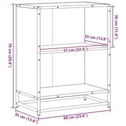 Berkfield Home Book Cabinet Brown Oak 60x35x76 cm Engineered Wood - Size: 60 x 35 x 76 cm - thumbnail 9