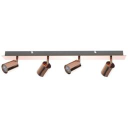 Wyld and Coco Four Light Copper Ceiling Track Lamp Adjustable Industrial - thumbnail 2