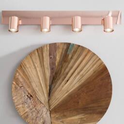Wyld and Coco Four Light Copper Ceiling Track Lamp Adjustable Industrial