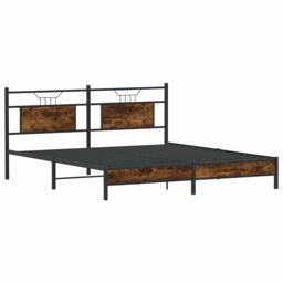 Berkfield Home Bed Frame without Mattress Smoked Oak 160x200 cm Engineered Wood in Brown - thumbnail 5