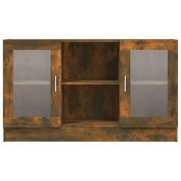 Berkfield Home Vitrine Cabinet Smoked Oak 120x30.5x70 cm Engineered Wood in Brown - thumbnail 3