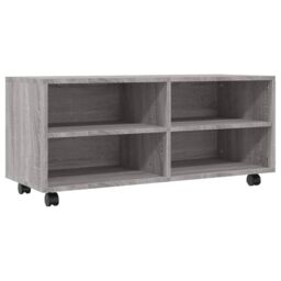 Berkfield Home TV Cabinet with Castors Grey Sonoma 90x35x35 cm Engineered Wood - Size: 90 x 35 x 35 cm - thumbnail 2