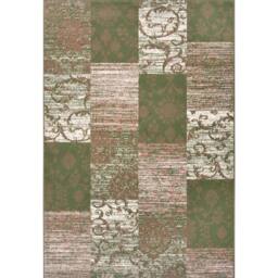 THE RUGS Designer Velours Bloques Patchwork Rug & Runner Modern Area Rug in Green - Size: 80 cm x 150 cm - thumbnail 1