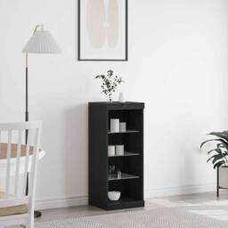 Berkfield Home Sideboard with LED Lights Black Oak 41x37x100 cm - Size: 41 x 37 x 100 cm - thumbnail 2