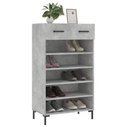 Berkfield Home Shoe Cabinet Concrete Grey 60x35x105 cm Engineered Wood - Size: 60 x 35 x 105 cm - thumbnail 3