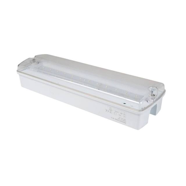 ENER-J 3W LED Emergency Bulkhead IP65 in White - Size: 25 cm diameter x 19 cm high - image 1