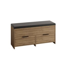 Decortie 'Cove' Shoe Storage Bench Lift-Up Lid Drop Door 106cm in Dark Brown - Size: 1 Pack - thumbnail 2