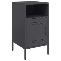Berkfield Home Bedside Cabinets 2 pcs Black 36x39x68 cm Steel - Size: 36 x 39 x 68 cm - thumbnail 5