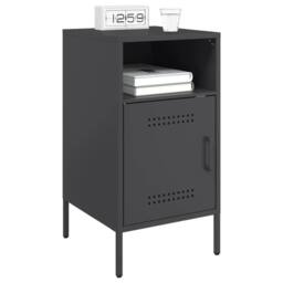 Berkfield Home Bedside Cabinets 2 pcs Black 36x39x68 cm Steel - Size: 36 x 39 x 68 cm - thumbnail 3